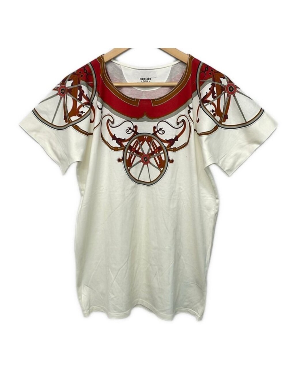 Hermes Short Sleeve T-Shirt White Red Multi 38